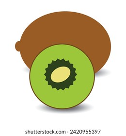 kiwi fruit vector isolated on white background. Kiwi fruit icon, symbol design for logo, website. Vector illustration.