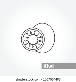 Kiwi fruit vector line icon on white background