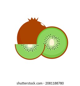 Kiwi Fruchtvektor. Einfache Kiwi-Fruchtklammer oder Ikone.