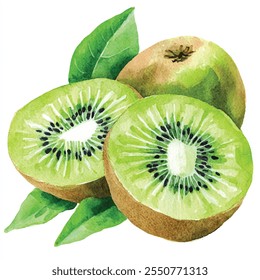 Kiwi fruto aquarela clipart ilustração