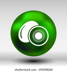 Kiwi fruits closeup icon isolated art logo design.