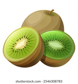 Ícone de Kiwi. Frutas frescas e boa comida. ilustração vetorial sobre fundo branco.