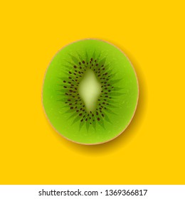 Kiwi Fruits Isolated With Gradient Mesh, Vector Illustration