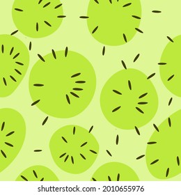 Kiwi fruits seamless pattern summer, fresh green kiwi fruits background.