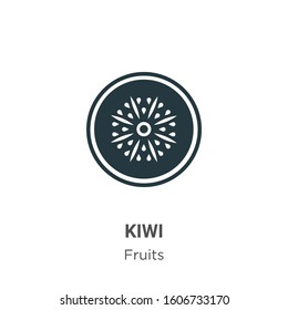 Kiwi glyph icon vector on white background. Flat vector kiwi icon symbol sign from modern fruits collection for mobile concept and web apps design.