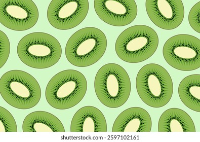 Kiwi green vector illustration background.