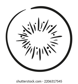 Kiwi. Hand drawn vector illustration.