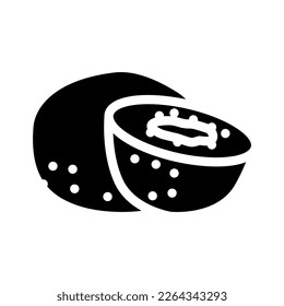 kiwi gesunde Glyphe Symbol-Vektorgrafik. Kiwi gesundes Zeichen. einzelne Symbolillustration