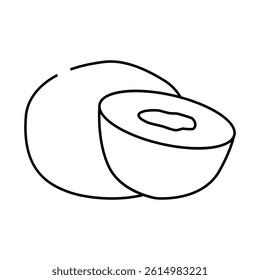 kiwi healthy line icon vector. kiwi healthy sign. isolated contour symbol black illustration