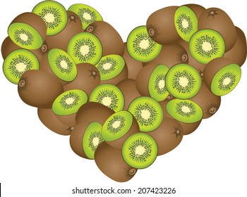 Kiwi Heart Shaped 
