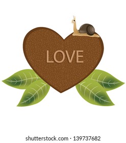 Kiwi heart vector illustration