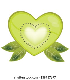 Kiwi heart vector illustration