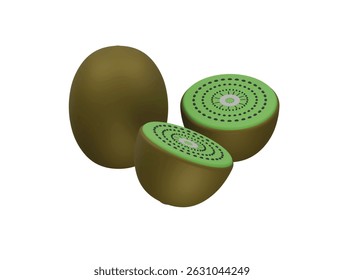 kiwi-Symbol 3D-Illustration rendern

