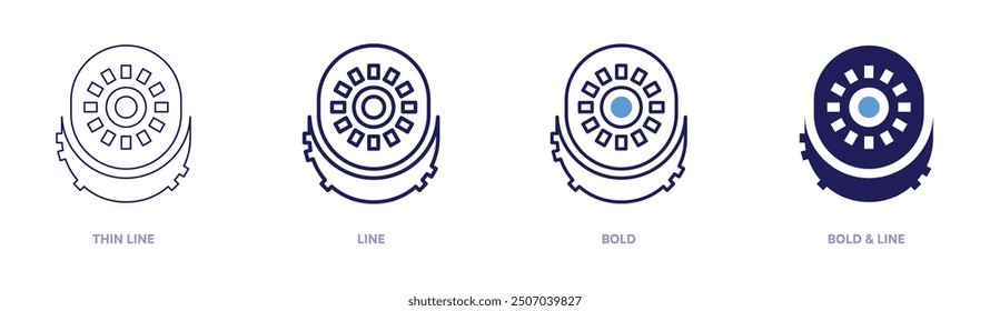 Kiwi icon in 4 different styles. Thin Line, Line, Bold, and Bold Line. Duotone style. Editable stroke.