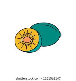 Kiwi icon. Cartoon kiwi vector icon for web design isolated on white background
