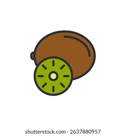 kiwi icon collection .design style with background

