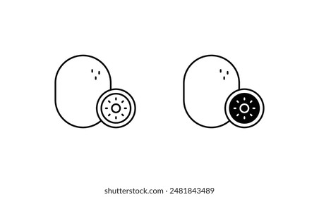 Kiwi Icon Design mit weißem Hintergrund Stock Illustration