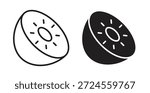 Kiwi icon in doodle and stroke style.