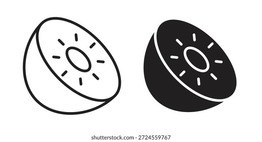 Icono de kiwi en estilo doodle y stroke.