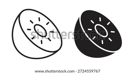 Kiwi icon in doodle and stroke style.