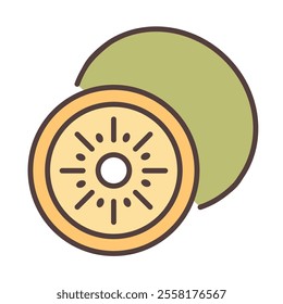 Kiwi icon elements Fruit isolate illustration vector Editable