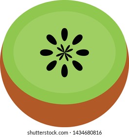 Kiwi icon. Flat illustration colored vector icons of fruits for web