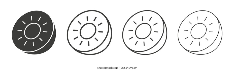 Kiwi icon flat and linear vector illustration on white background.