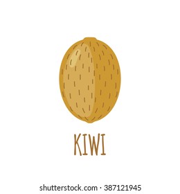 Kiwi icon in flat style.  Isolated object.  Kiwi logo. Vector illustration on white background