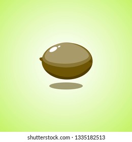 Kiwi icon isolated on green background. Colorful cartoon fruit icon. Vector illustration EPS 10.