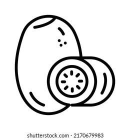 Kiwi Icon. Line Art Style Design Isolated On White Background