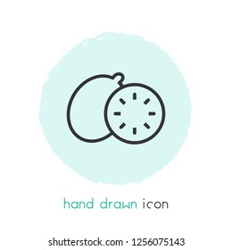 Kiwi icon line element. Vector illustration of kiwi icon line isolated on clean background for your web mobile app logo design.
