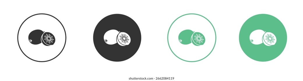 Ícone Kiwi Conjunto de ícones mínimos de vetor de linha plana.