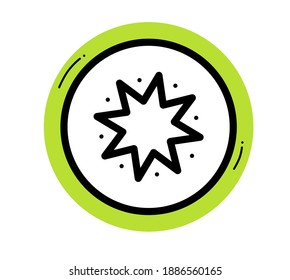 Icono de Kiwi sobre un fondo verde. Ilustración del vector