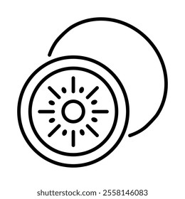 Kiwi icon outline Fruit isolate illustration vector