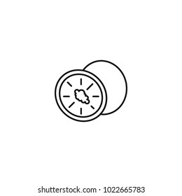 Kiwi icon in outline style. Vector illustration with Kiwi isolated on white background. Outline fruit object for web