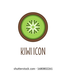 Kiwi icon. Picture of a slice of kiwi. Geometric image.