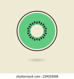 kiwi icon with shadow. isolated on stylish background. logo design modern vector illustration