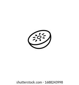Kiwi-Symbol. einfach, flach, schwarz, umrissen.