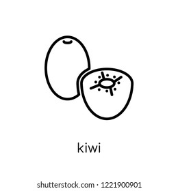 kiwi icon. Trendy modern flat linear vector kiwi icon on white background from thin line Fruit and vegetables collection, outline vector illustration
