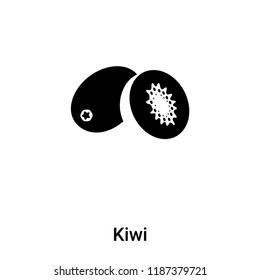 Kiwi icon vector isolated on white background, logo concept of Kiwi sign on transparent background, filled black symbol