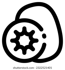 Kiwi icon vector lineal black outline kiwi illustration fruits vector icon kiwi for app food icon for healthy and vegetarian food for kids icon vector kiwi fruit