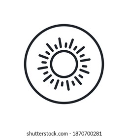 Kiwi icon. Vector linear icon, contour, shape, outline isolated on a white background. Thin line. Modern minimalistic design. Fruits.