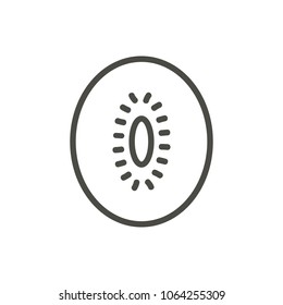 Kiwi icon vector. Outline fruit, line kiwi symbol. Trendy flat ui sign design. Thin linear graphic pictogram for web site, mobile application. Logo illustration.