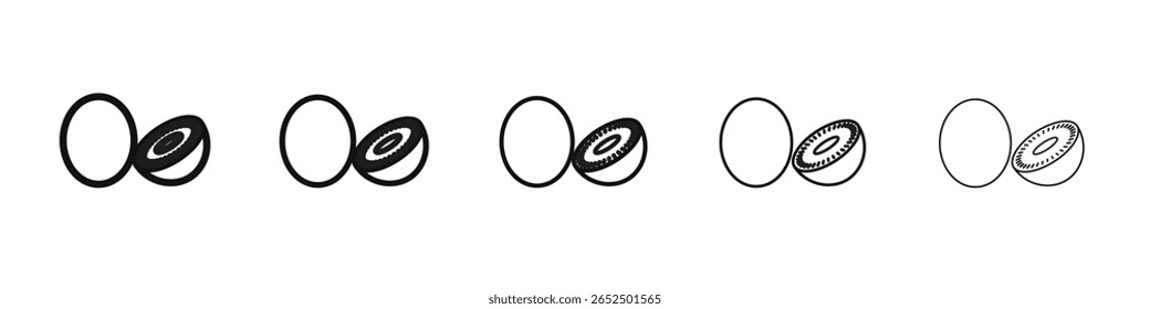 Kiwi icon vector outline set illustration sign
