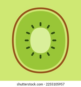 Icono de Kiwi vector. símbolo. diseño de logotipo. Vector kiwi sobre fondo verde.