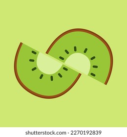 Kiwi icon vector. symbol. logo design. Kiwi vector on green background.