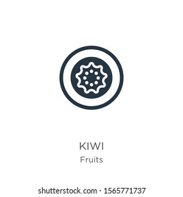 Kiwi icon vector. Trendy flat kiwi icon from fruits collection isolated on white background. Vector illustration can be used for web and mobile graphic design, logo, eps10