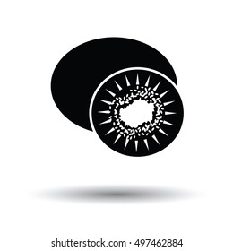 Kiwi icon. White background with shadow design. Vector illustration.