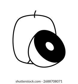 Ícone Kiwi com fundo branco vetor ilustração stock
