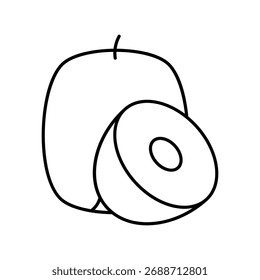 Ícone Kiwi com fundo branco vetor ilustração stock